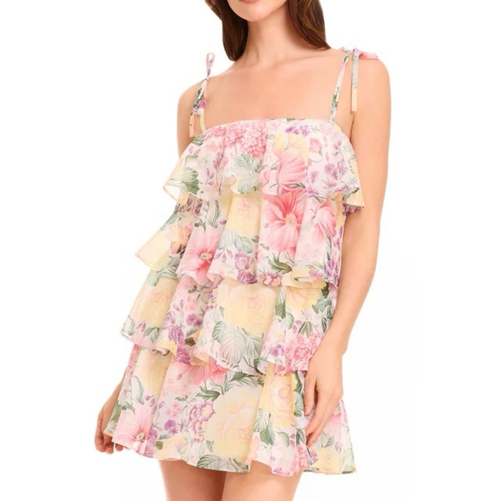 Brand New- Dress the Population Pixie Dress in Ivory Multi 💐💗